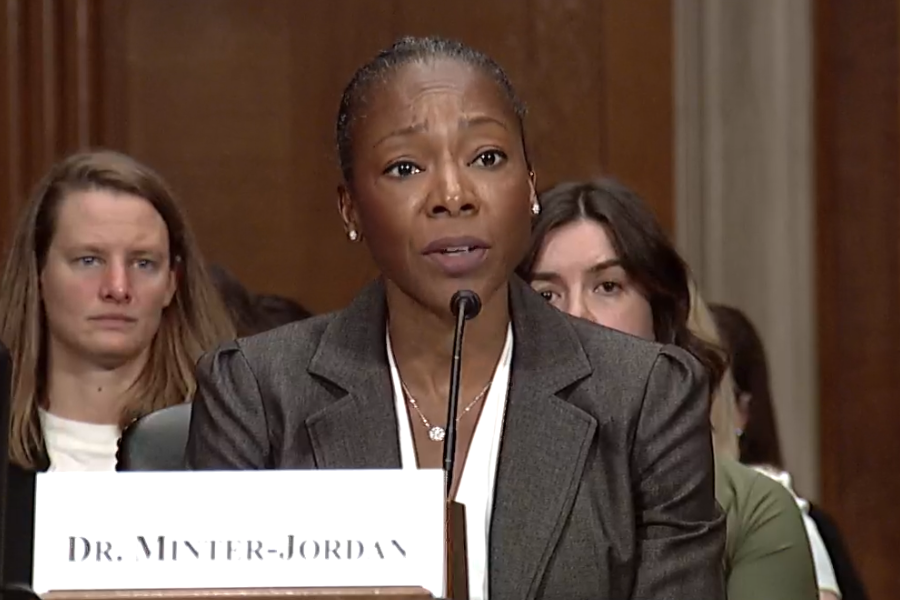 Myechia Minter Jordan testifying at US Senate Committee Hearing
