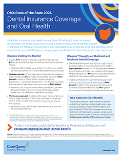 Image of report cover Dental Insurance Coverage and Oral Health in Ohio