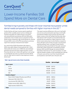 Image of report cover Lower-Income Families Still Spend More on Dental Care