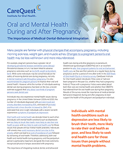 Image of report cover Oral and Mental Health During and After Pregnancy